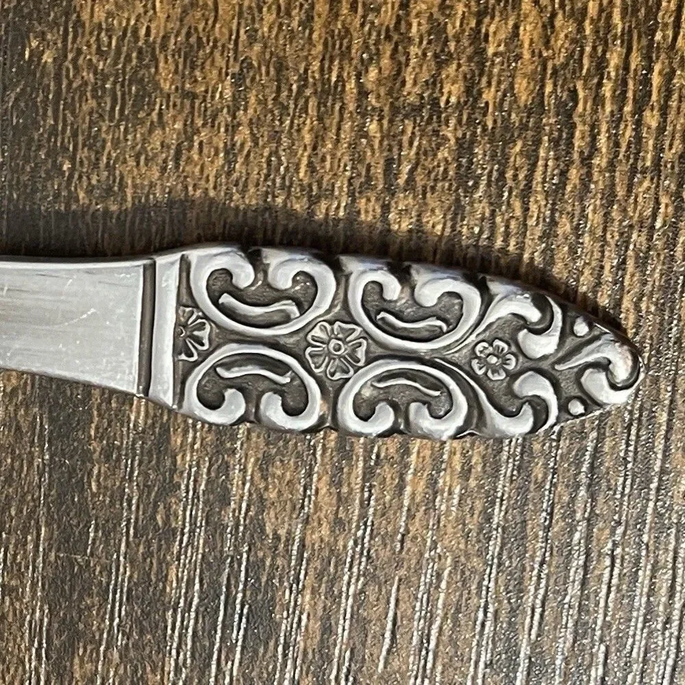 Oxford Hill OXH109  2 Piece  Serving‎ Fork Pie Server Floral Stainless Japan